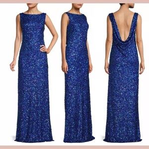NWT Sachin & Babi $750 Maria Gown Cobalt sequin dress - Size 8 - formal, blue